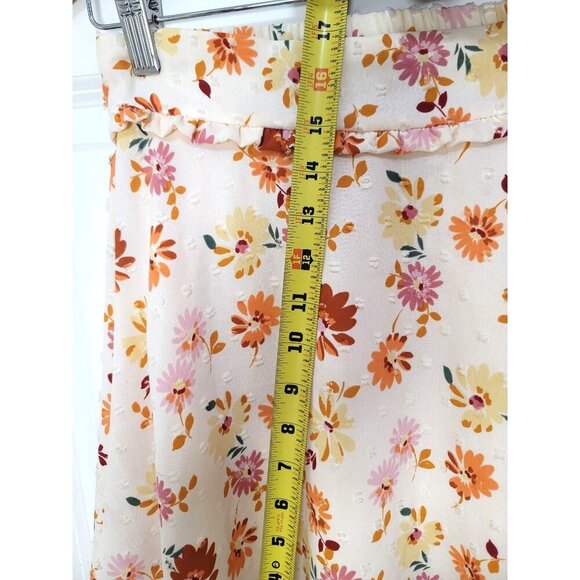 SADIE & SAGE Floral A-Line Skirt With Elastic Waistband & Ruffle Detail - Picture 5 of 9